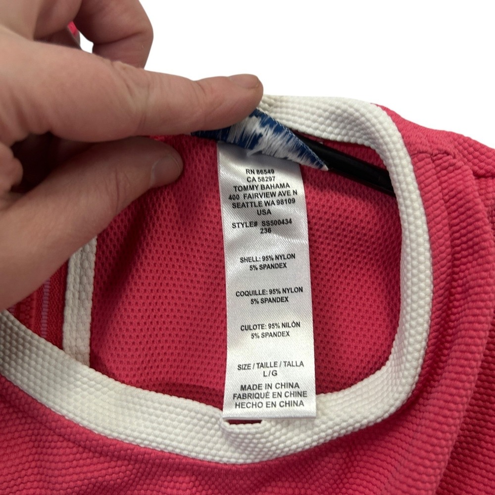 Rashguard UPF 50 Long Sleeve Sun Shirt L Coral Pink NWT‎ Swim Tommy Bahama - Picture 7 of 10